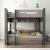 Children Modern Wood Bunk Bed with Beneath Bed Storage and Modular Ladder Storage Wardrobe Unit