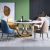 Italian Faux Marble/Sintered Stone Round Dining Table w/ Lazy Susan