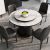 Nordic Modern Classic Faux Marble Round Dining Table with Lazy Susan