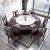 Classic Neo-Chinese Round Dining Table with Lazy Susan