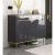 LEJU Minimalist Dark Grey and Gold Shoe Cabinet w/ Seat