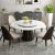 Classic Contemporary Modern Round Faux Marble Dining Table w/o Lazy Susan