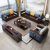 Oriental Neo-Chinese Wooden Sectional Sofa with Storage
