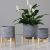 Nordic Patterned Pot with Wooden Stand